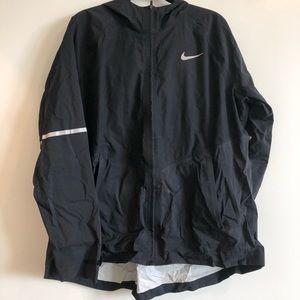 Black Nike Aeroshield (waterproof) shell running jacket.